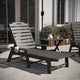 Gray |#| 3pc Commercial Indoor/Outdoor Adirondack Set with 2 Loungers, Side Table - Gray