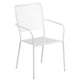 White |#| 35.25inch Round White Indoor-Outdoor Steel Patio Table Set w/ 2 Square Back Chairs