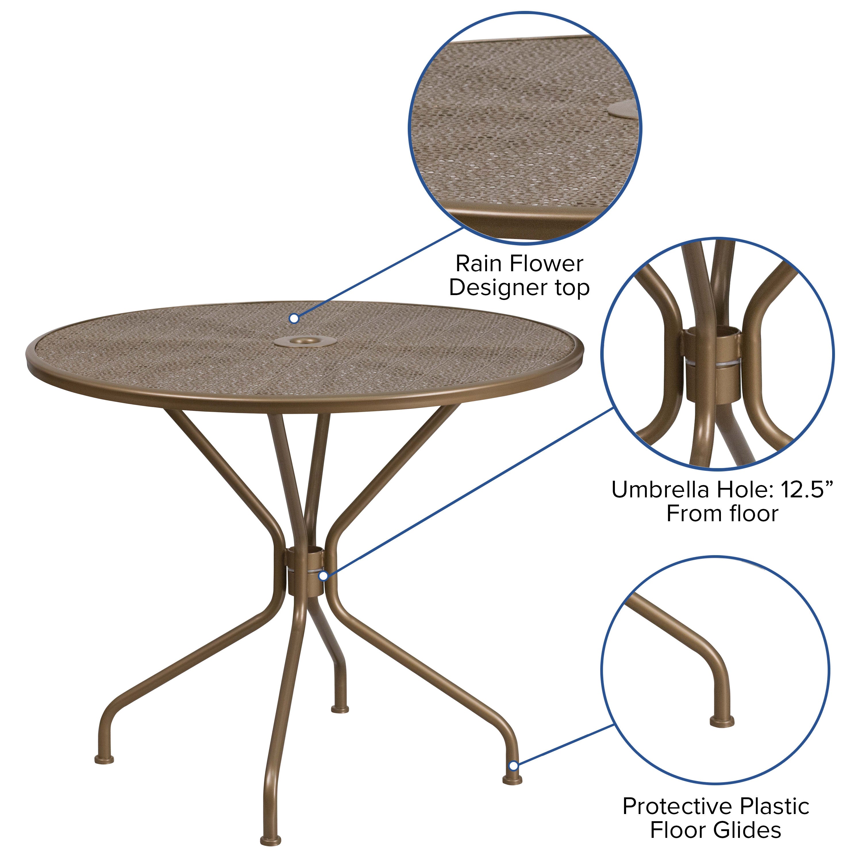 Commercial patio tables with deals umbrella hole