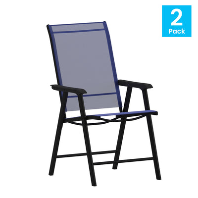 Paladin Outdoor Folding Patio Sling Chair (2 Pack) - View 2