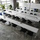 Gray Top/Gray Frame |#| Commercial Nesting Flip Training Table with Steel Frame and T-Legs in Gray