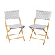 Navy & White |#| 2PC Navy and White Indoor/Outdoor PE Rattan Folding Bistro Chairs