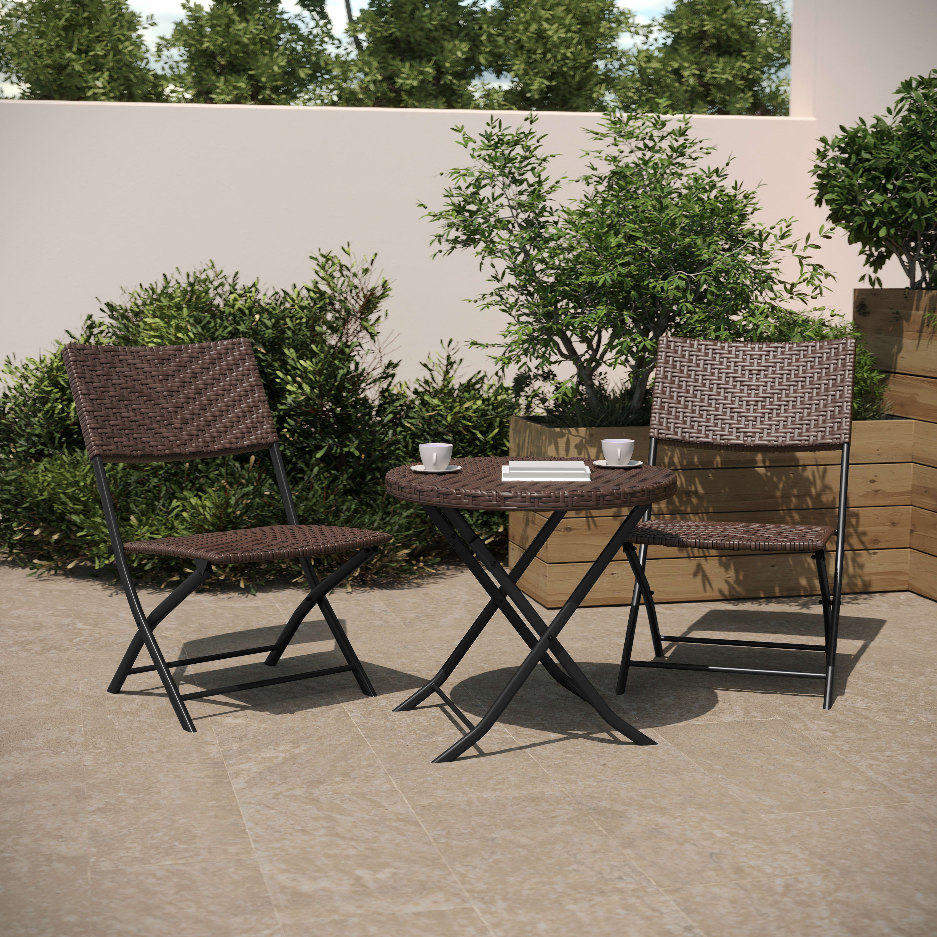Mainstays 3 piece wicker folding bistro set cheap