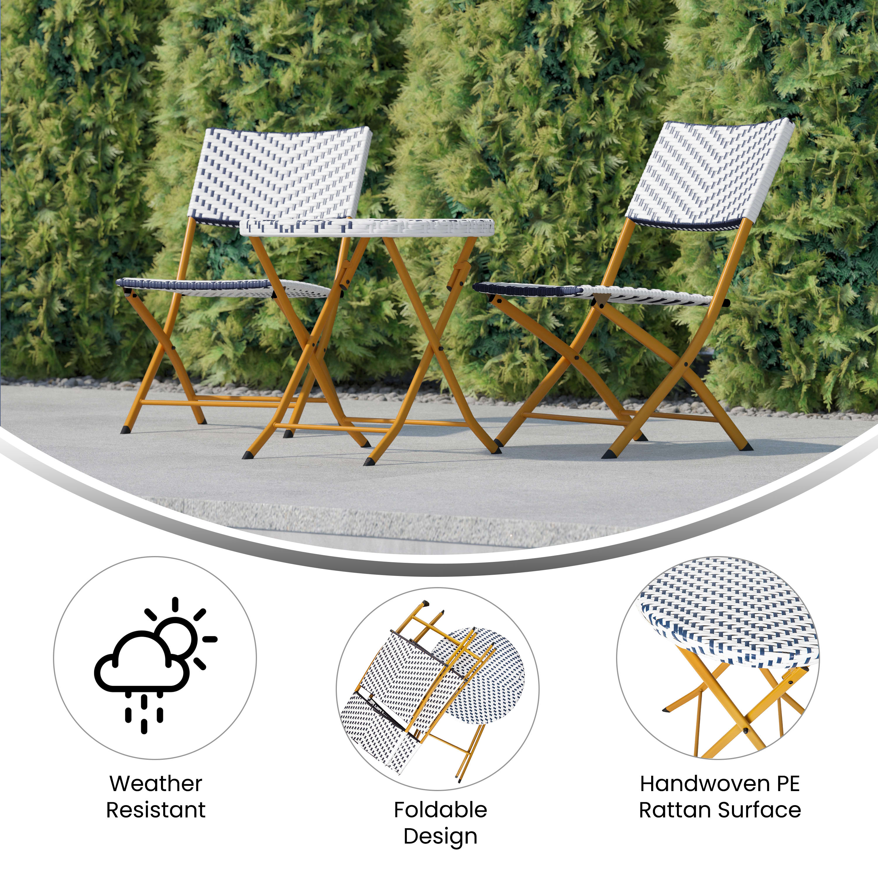 3PC Folding French Bistro Set FV FWA085 CTC Event Furniture