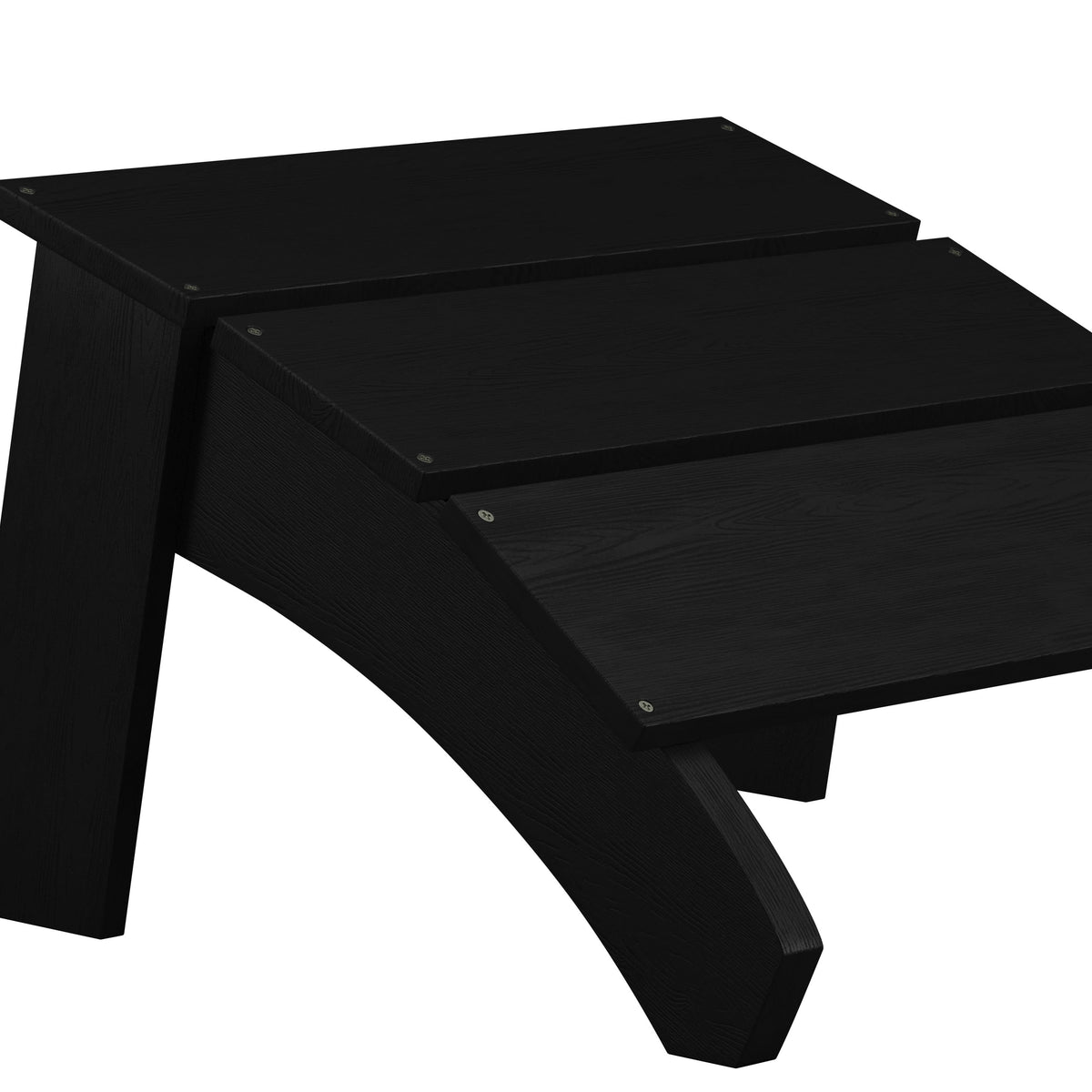 Black |#| Black Indoor/Outdoor Poly Resin Adirondack Style Ottoman