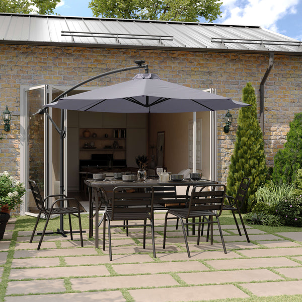 commercial grade patio umbrella base with wheels Solar LED Cantilever Umbrella GM-WL-UU012- – CTC Event Furniture