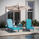 Blue |#| 3pc Commercial Indoor/Outdoor Adirondack Set with 2 Loungers, Side Table in Blue