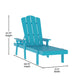 Blue |#| 3pc Commercial Indoor/Outdoor Adirondack Set with 2 Loungers, Side Table in Blue