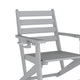 Gray |#| Commercial All Weather Adirondack Table and 4 Chairs with Cupholders in Gray