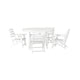 White |#| Commercial All Weather Adirondack Table and 4 Chairs with Cupholders in White