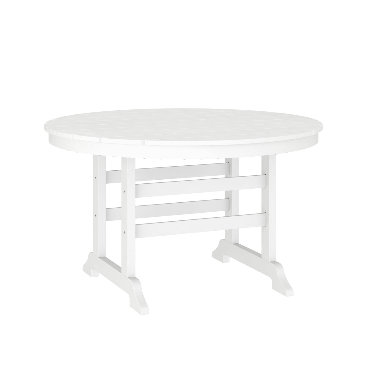 White |#| Commercial All Weather Adirondack Table and 4 Chairs with Cupholders in White