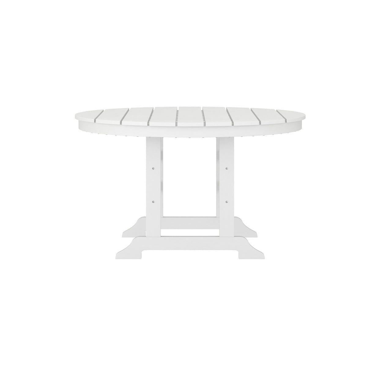 White |#| Commercial All Weather Adirondack Table and 4 Chairs with Cupholders in White