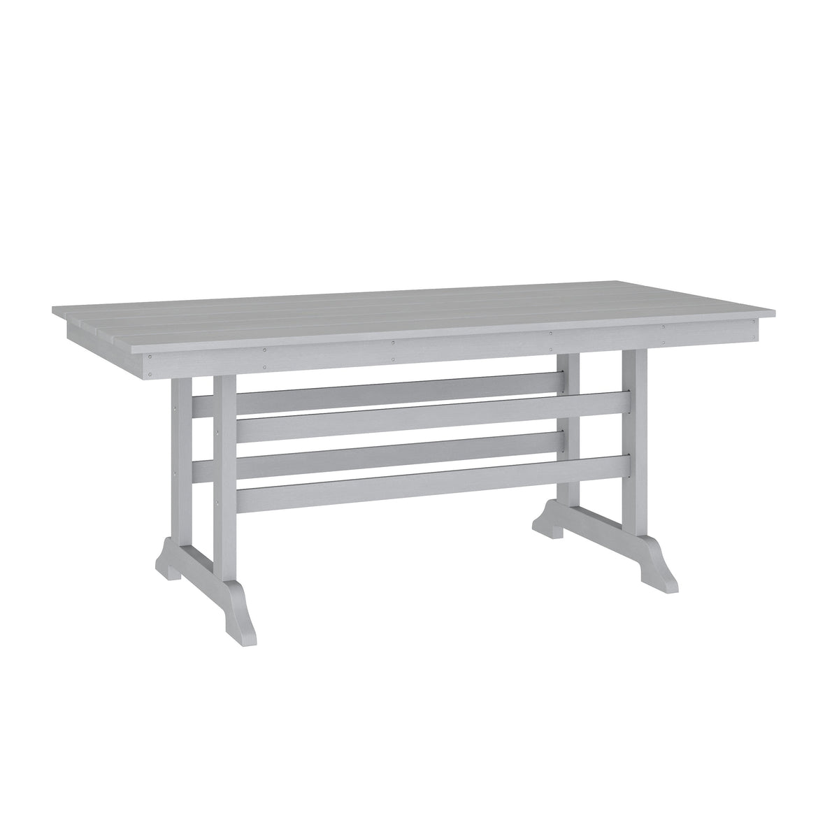 Gray |#| Commercial All Weather Adirondack Table and 6 Chairs with Cupholders in Gray