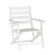 White |#| Commercial All Weather Adirondack Table and 6 Chairs with Cupholders in White