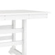 White |#| Commercial All Weather Adirondack Table and 6 Chairs with Cupholders in White